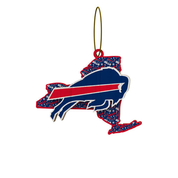 Item 143407 Buffalo Bills Wood State Ornament