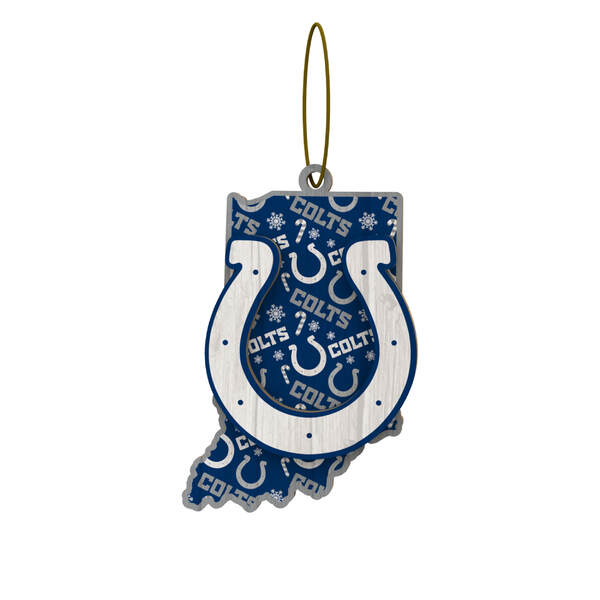 Item 143411 Indianapolis Colts Wood State Ornament