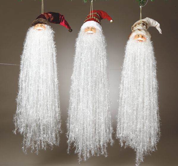 Item 146371 Long Beard Santa Head Ornament 