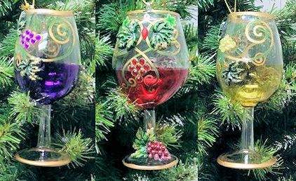 Item 146813 Wine Glass With Grapes Ornament