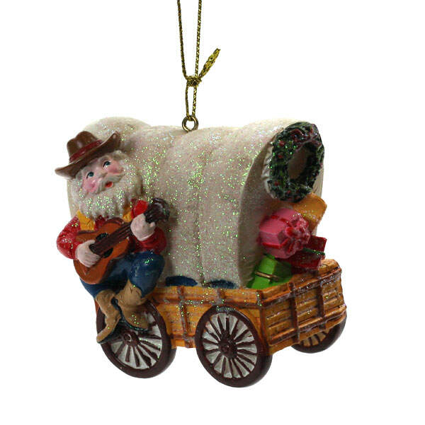 Item 147061 Western Santa With Chuck Wagon Ornament