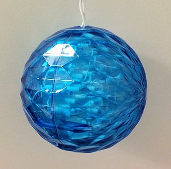 Item 147078 Blue Crystal Sphere Hanging Decoration With 20 Lights