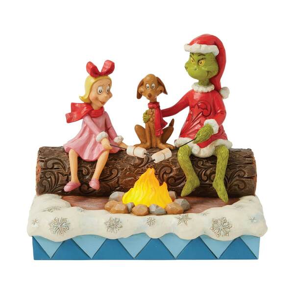 Item 156153 Grinch Max And Cindy Lou Roasting Marshmallows