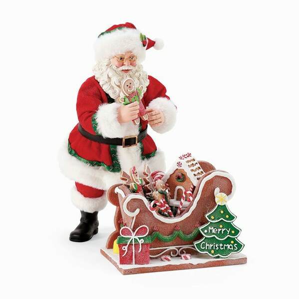Item 156359 Gingerbread Sleigh Santa