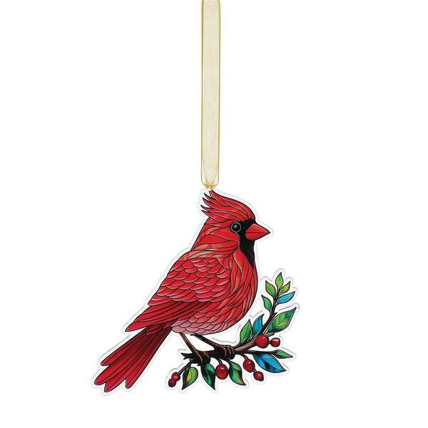 Item 156381 Cardinal Printed Flat Ornament