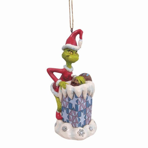 Item 156469 Grinch Climing In Chimney Ornament
