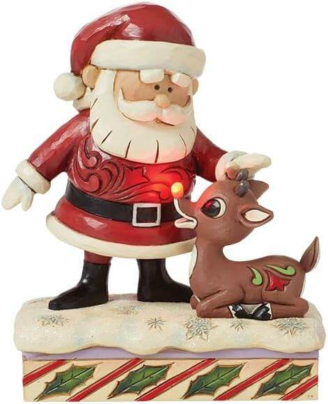 Item 156502 Santa Petting Rudolph Figure