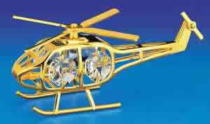 Item 161044 Gold Crystal Helicopter Ornament