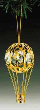 Item 161047 Gold Crystal Hot Air Balloon Ornament