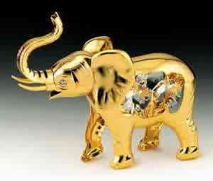Item 161052 Gold Crystal Elephant Ornament