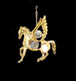 Item 161115 Gold Crystal Pegasus Ornament