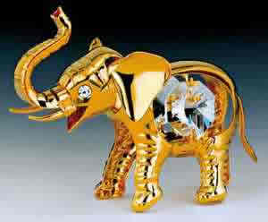Item 161120 Gold Crystal Elephant Ornament