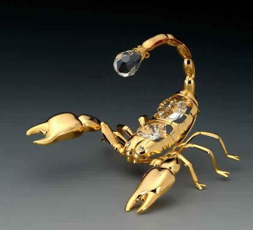 Item 161122 Gold Crystal Scorpion Ornament