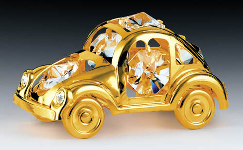Item 161126 Gold Crystal Mini Car Ornament