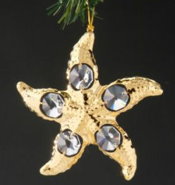 Item 161153 Gold Crystal Starfish Ornament