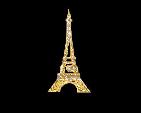 Item 161164 Gold Crystal Eiffel Tower Ornament