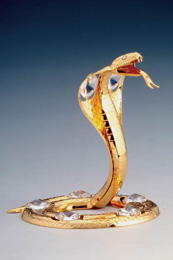 Item 161170 Gold Crystal Cobra Ornament