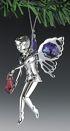 Item 161195 Silver Crystal Fairy Ornament