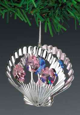 Item 161197 Silver Crystal Shell Ornament