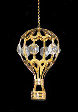Item 161245 Gold Crystal Hot Air Balloon Ornament