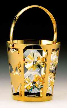 Item 161252 Gold Crystal Bucket Ornament