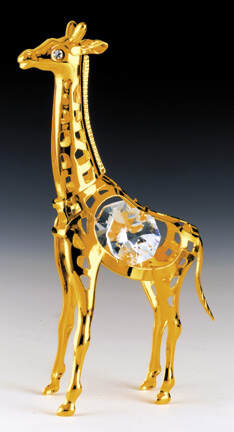 Item 161255 Gold Crystal Baby Giraffe Ornament