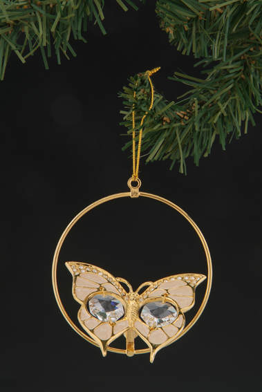 Item 161271 Gold Crystal Butterfly Ornament