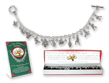 Item 164043 Silver 12 Days of Christmas Bracelet