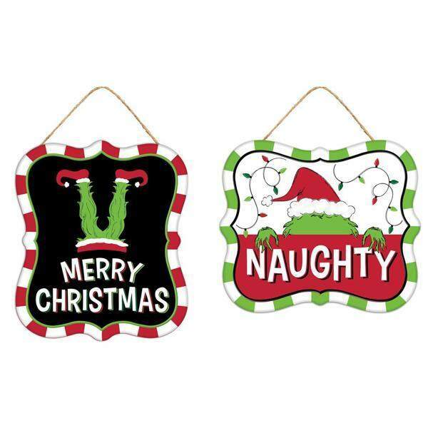 Item 171005 Merry Christmas/Naughty Hanging