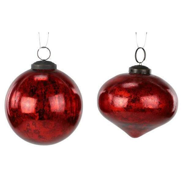 Item 171013 Red Ball/Onion Glass Ornament