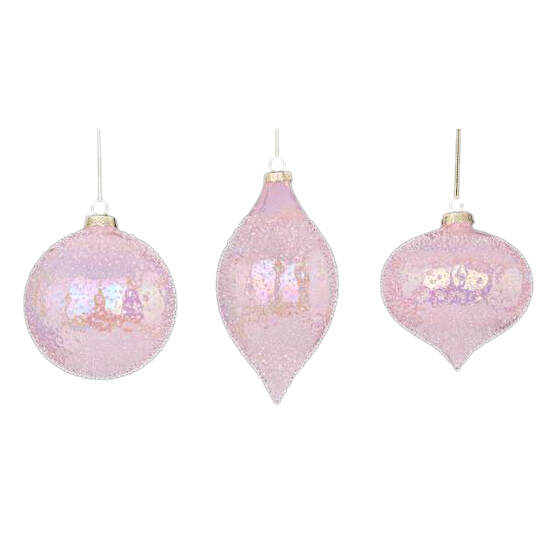 Item 171020 Beaded Glass Light Pink Ornament