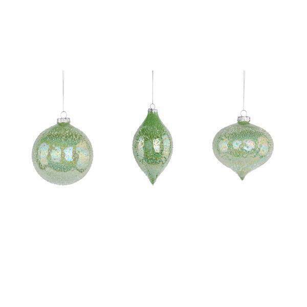 Item 171025 Beaded Glass Mint Green Ornament