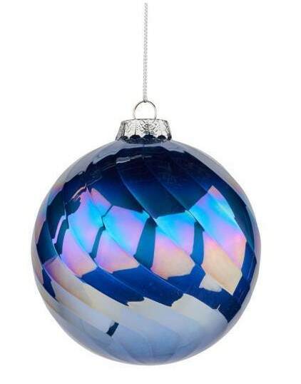 Item 171026 Pearl/Irid Swirl Glass Ball Ornament