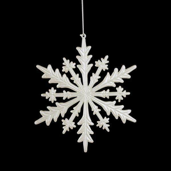 Item 171032 Pearl White Snowflake Ornament