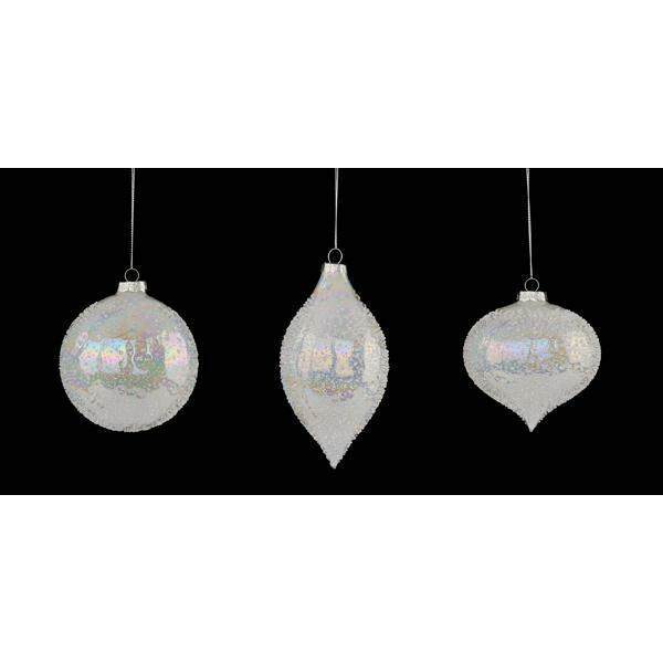 Item 171042 White Beaded Glass Ornament