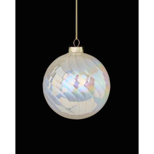 Item 171044 Pearl/Irid Swirl Glass Ball Ornament