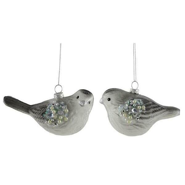Item 171048 Silver Glass Bird Ornament
