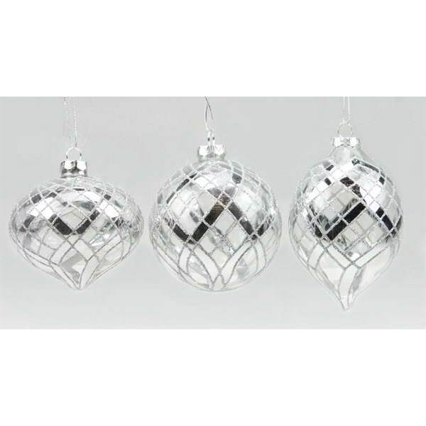 Item 171049 Silver Glass Ball/Finial/Onion Ornament