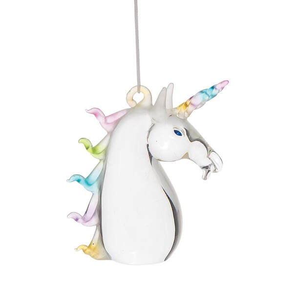Item 177022 Unicorn Head Glass Ornament