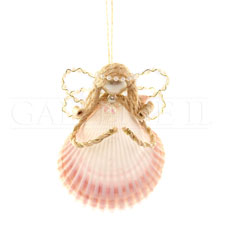 Item 177294 Pink/White Seashell Angel Ornament