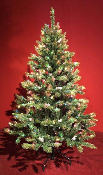 Item 183022 5 Foot Cascade Crystal Pine Pre-Lit Artificial Christmas Tree With 300 Frosted Mulitcolor Brilliant Lights