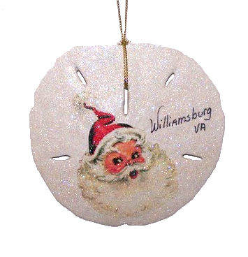 Item 185003 Santa Head Sand Dollar Ornament - Williamsburg