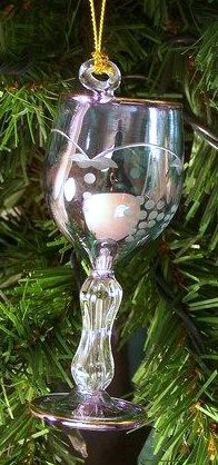 Item 186003 Green Wine Glass Ornament