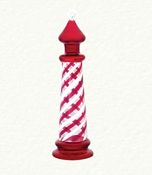 Item 186041 Red & White Striped Lighthouse Ornament