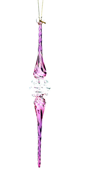 Item 186042 Pink Ms Fancy Icicle Ornament