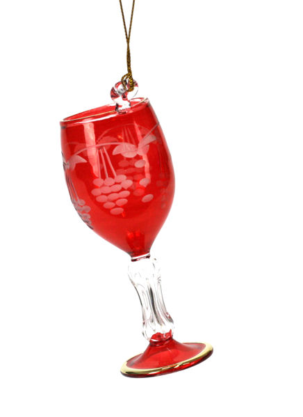 Item 186116 Christmas Red Wine Glass Ornament
