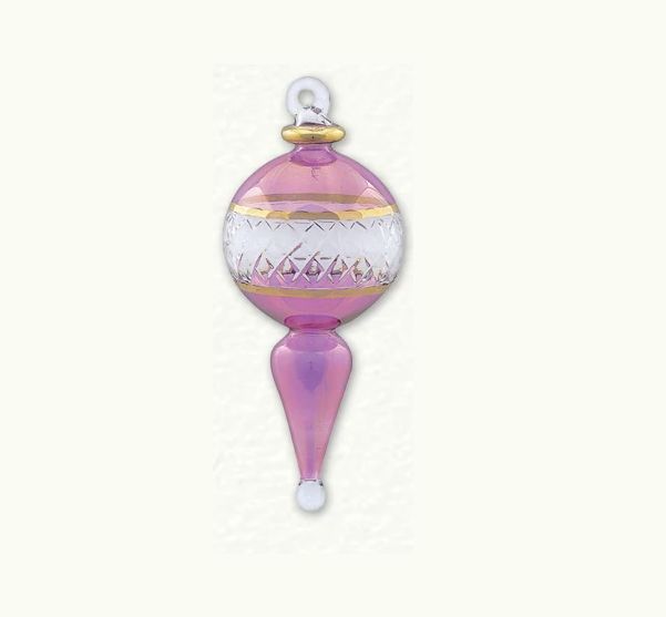 Item 186138 Purple/Clear/Gold Finial Ornament
