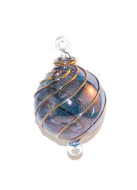 Item 186140 Blue Ball With Embedded Curves Ornament