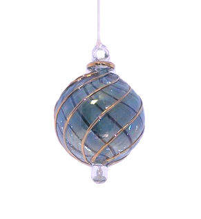Item 186142 Green Ball With Embedded Curves Ornament