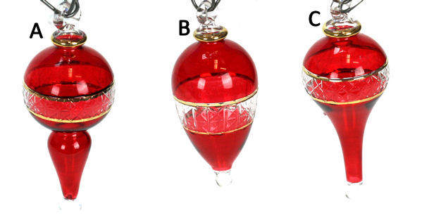 Item 186154 Christmas Red Finial/Upside Down Raindrop Ornament